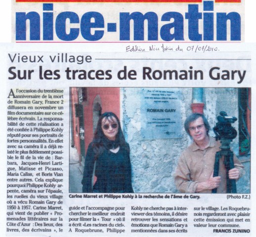 Carine Marret écrivain Romain Gary Nice Nice-Matin